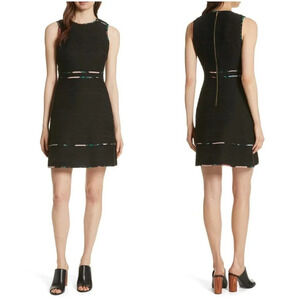 Kate Spade Blossom Tweed Trim Black Dress $398